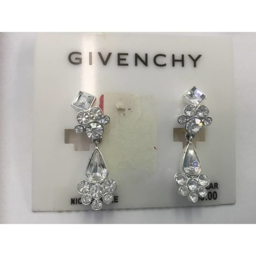 Givenchy Rhinestone Clip On Earrings